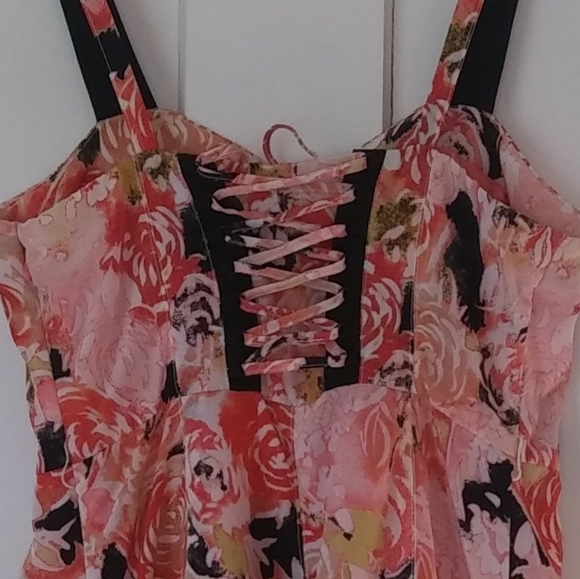 Candie's Pink Peach Floral Dress - Picture 3 of 7